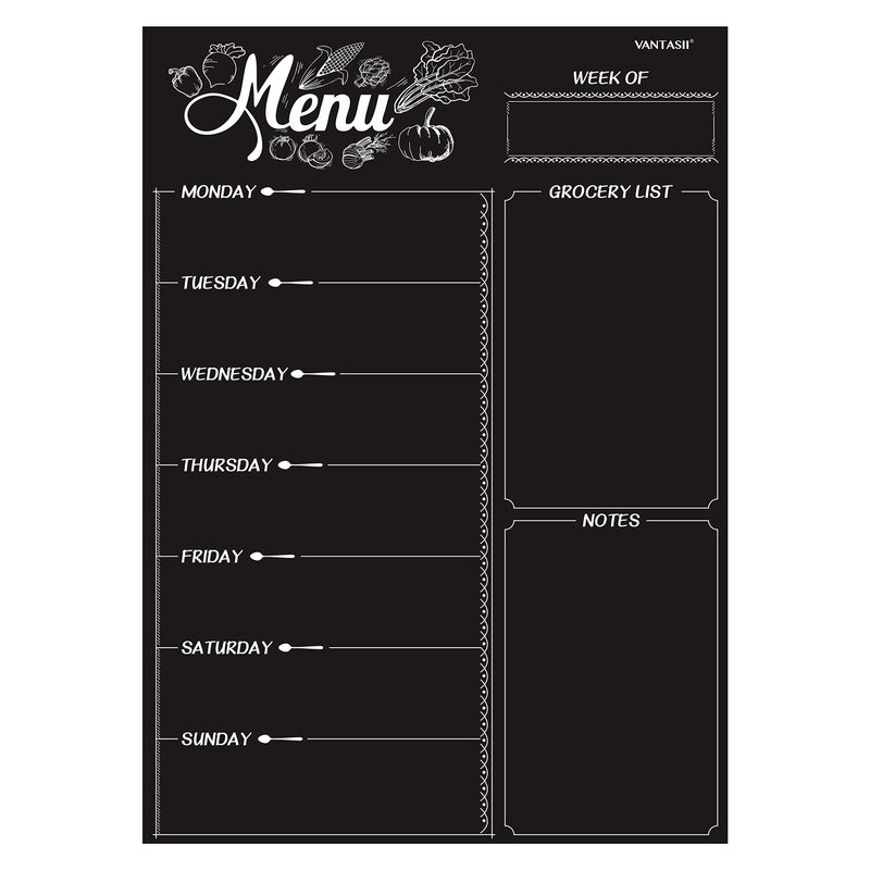 Vantasii Magnetic Refrigerator Chalkboard,Weekly Menu, Meal Planner, Grocery Shopping List, Dry Erase Board, for Kitchen Fridge with 8 Color Magnetic Markers (16inchx12inch) - Image 2
